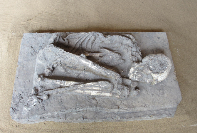 One of the funerary burials discovered in the archaeological zone of Comalcalco