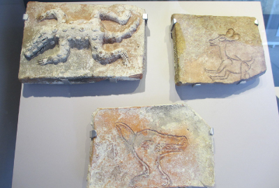 Decorated bricks -Animal representations